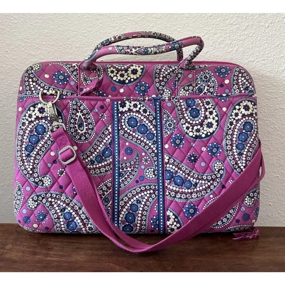 Hard Laptop Case Pink Blue Paisley Vera Bradley Metropolitan Boysenberry Preppy